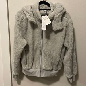 NWT Grey Olivia Sky Full Zip Sherpa Jacket